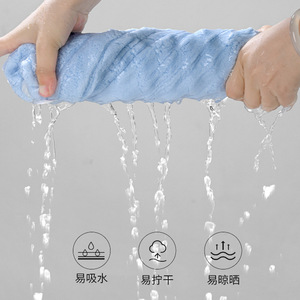 หมวกคลุมผมแห้งเร็วสองชั้น ผ้าคอรัลฟลีซ สีพื้น สำหรับใช้ในบ้าน ผ้าขนหนูฟลีซแบบฟองน้ำ - Product Image 3