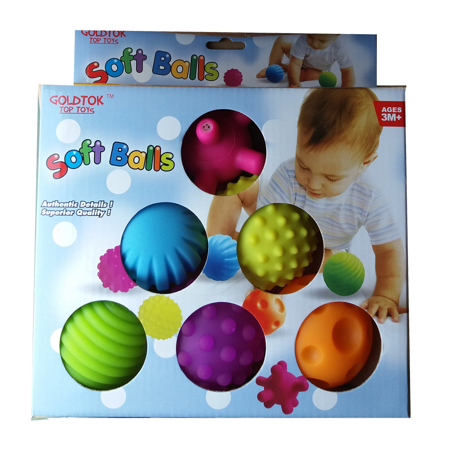 4-6 шт. текстурированная Multi Ball набором развивают тактильные ощущения игрушки Детские Touch ручной тренировочный мяч с массажным эффектом; Мягкая мяч