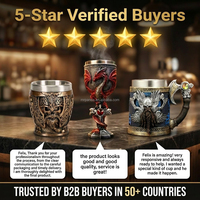 Verre à shot en résine Crâne de guerrier Viking nordique, tasse à boire en acier inoxydable sculptée en 3D pour homme, cadeau d'anniversaire ou de fête des pères