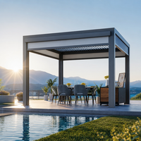 Système de toit rétractable en aluminium, pergola motorisée en aluminium et PVC pour extérieur