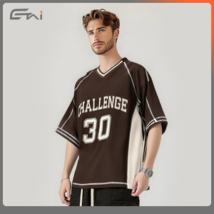 <span class=keywords><strong>T</strong></span>-<span class=keywords><strong>shirt</strong></span> décontracté à manches courtes et <span class=keywords><strong>col</strong></span> en <span class=keywords><strong>V</strong></span> pour <span class=keywords><strong>homme</strong></span> Dreaming Lion, de haute qualité, en maille contrastée, avec motif de lettres - Product Image 3