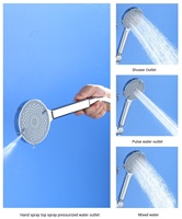 Système de douche en laiton plaqué argent direct d'usine mitigeur de salle de bain exposé en chrome poli pour appartements noyau de vanne en céramique