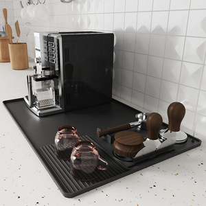 Juego de Accesorios de Cocina de Silicona Antideslizante, Tapete para Cafetería de 24x16 Pulgadas con Soporte para Tamper, Tapete de Secado Desmontable Resistente al Calor - Product Image 5