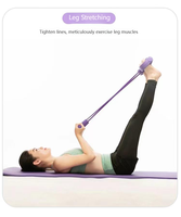 Équipement de Gym Multifonctionnel à 4 Tubes, Bande de Résistance à Pédale pour Yoga et Abdominaux, Corde de Tension pour Pied