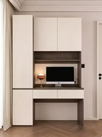 Meuble combiné moderne pour chambre et salon : bureau en bois intégré, armoire, table d'étude, étagère et rangement