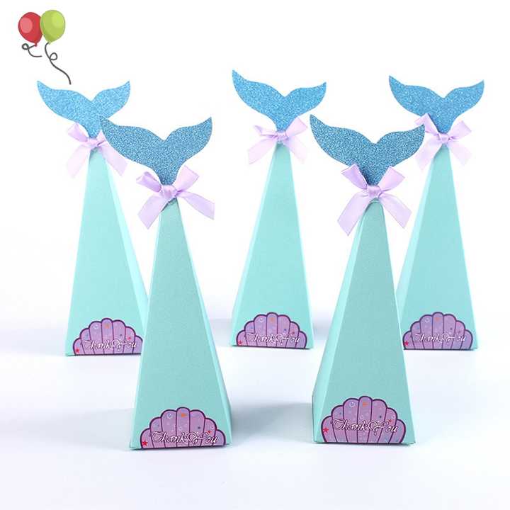 Little Mermaid Gift Boxes Sweet Paper Candy Box Mermaid Birthday Party ...
