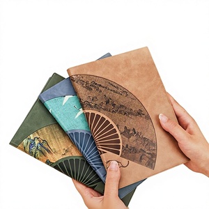 Carnet de notes A5 rétro personnalisable en similicuir, style National-Chic, papeterie créative Thousand Li Rivers - Product Image 1
