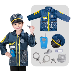 7 pezzi polizia finta Set di giochi per bambini uniforme della polizia vestito poliziotto gioco di ruolo con strumenti per giocattoli per ragazzi e ragazze - Product Image 1