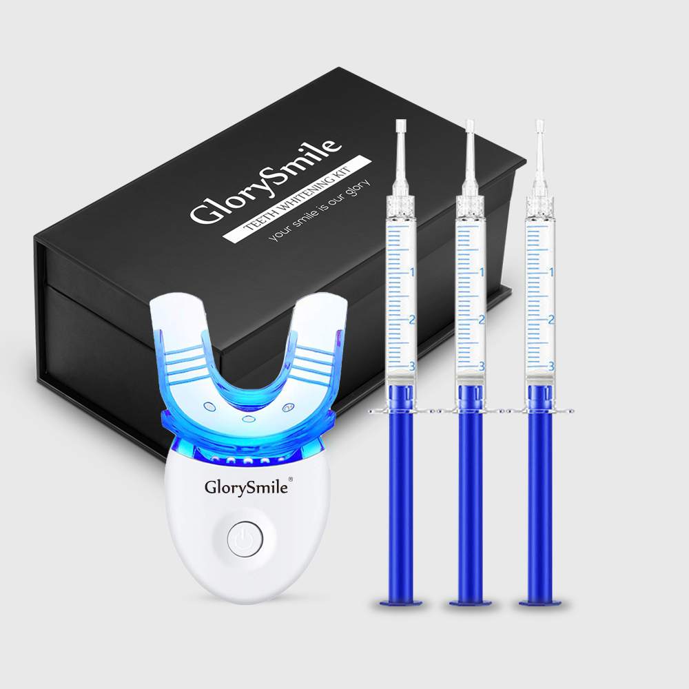 Gloria Sorriso Migliore Venditore Di Lusso In Scatola di Sbiancamento Dei Denti Kit di Casa Set Sbiancamento Dei Denti All'ingrosso Kit Logo Privata Con Gel Siringa