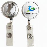Porte-badge rétractable en métal avec grand logo et clip rotatif pour employés de bureau et d'école