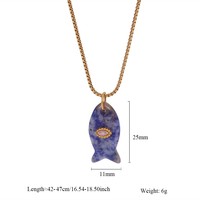 Zooying océan Animal été plage en acier inoxydable boîte chaîne pierre naturelle poisson pendentif collier pour les femmes