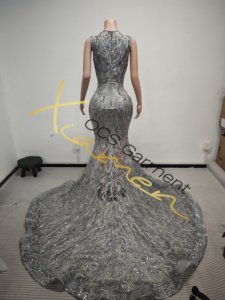 Ocstrade Listo para Enviar - Contacta Antes de Ordenar Vestido de Noche Brillante <span class=keywords><strong>con</strong></span> Pedrería Plateada, Vestido de Gala, Vestido Largo de Fiesta 2026 de Lujo - Product Image 6