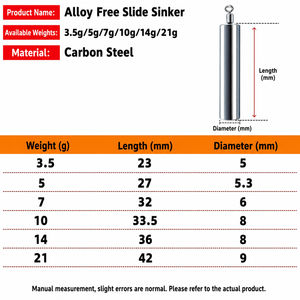 Lest de pêche coulissant en alliage haute densité pour <span class=keywords><strong>drop</strong></span> <span class=keywords><strong>shot</strong></span>, surface lisse, taille personnalisable disponible - Product Image 6