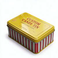 Boîte à biscuits rectangulaire personnalisée en métal, boîte en fer blanc pour biscuits, conteneur de stockage avec couvercle pour bonbons, chocolat, emballage cadeau