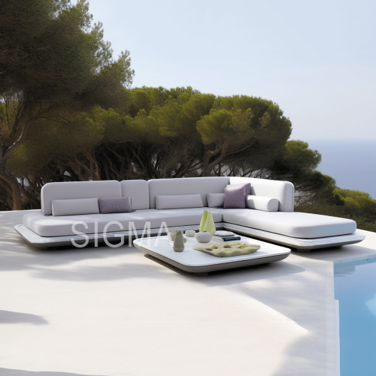 Luxury Outdoor Garden Aluminum Sofa Set Furniture Fabric Outdoor Sofa Set