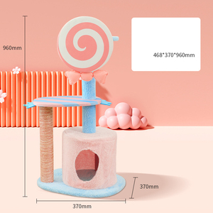 Fabricant en gros rose bleu mignon Sisal chat griffoir arbre sucette conception - Product Image 3