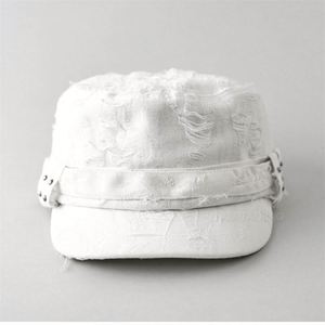 2026 Spring Summer New Fashion Vintage Distressed Cadet Hat Short Brim <b>Flat</b> Top Baseball <b>Cap</b> for Women <b>Men</b> - Product Image 5