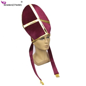 Chapeau de pape personnalisable Manwu Factory, chapeau de prêtre catholique romain pour les fêtes d'Halloween et les festivals - Product Image 2