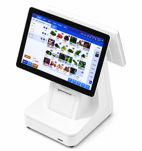 เครื่อง POS จอคู่ขนาด 15.6 นิ้ว พร้อมเครื่องพิมพ์ใบเสร็จอัตโนมัติขนาด 80 มม. ในตัว ระบบปฏิบัติการ Windows/Android สำหรับร้านอาหาร ร้านขนม และร้านกาแฟ - Product Image 1