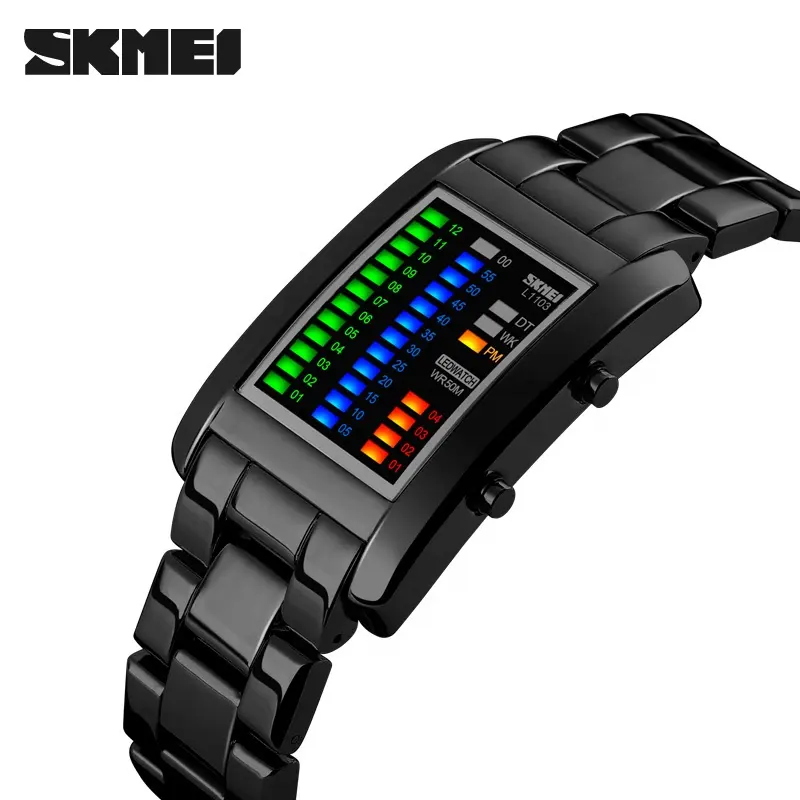 SKMEI 1103 Men Digital Wristwatch Electronic LED Water Resistant 50M waterproof Wristwatches Brand Men luxury creative Watches
