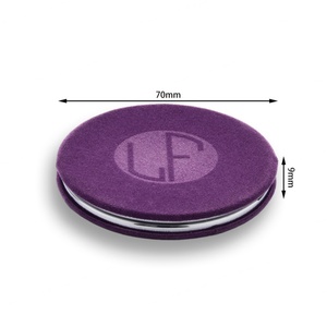 Purple Velvet Fabric Dual Side Foldable Custom Logo <b>Compact</b> <b>Mirror</b> Cosmetic Pocket <b>Mirror</b> - Product Image 4