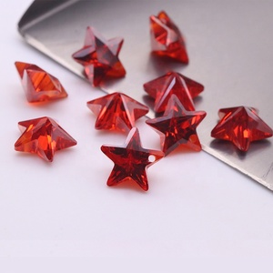 Pietra preziosa sintetica Yingma che fa un foro di colore bianco/arancione con taglio a stella con zirconi cubici cz pietre con foro - Product Image 3