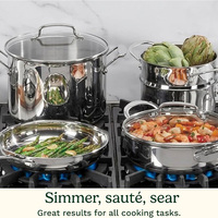 Ensemble de 12 casseroles européennes américaines modernes en acier inoxydable avec cuiseur à vapeur pour cuisinières à induction cuisinières électriques à gaz en céramique