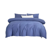 Ensemble de literie Queen Size 100% coton Double couleur 60S longue agrafe haute qualité housse de couette draps tissés Style Design Simple
