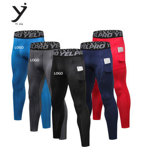 Pantalon de fitness pour hommes avec poches PRO, pantalon de compression élastique pour la course à pied, l'entraînement sportif, évacuant la transpiration et séchant rapidement - Product Image 1