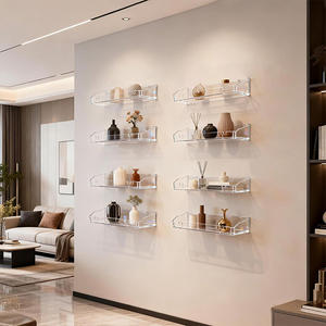 Yapışkanlı Montajlı ve Drenaj Delikli Akrilik Duvar Rafı, Mutfak ve Banyo Düzeni için Fonksiyonel 2'li Paket Organizer - Product Image 4