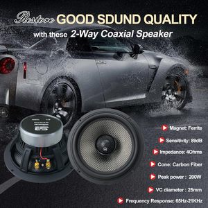 Altavoces Coaxiales para Auto de 6.5 Pulgadas, 2 Vías, Cono de Fibra de Carbono, 100W/200W, 12V, Audio Balanceado, Ajuste Universal, Reequipamiento de Sonido para Auto - Product Image 2
