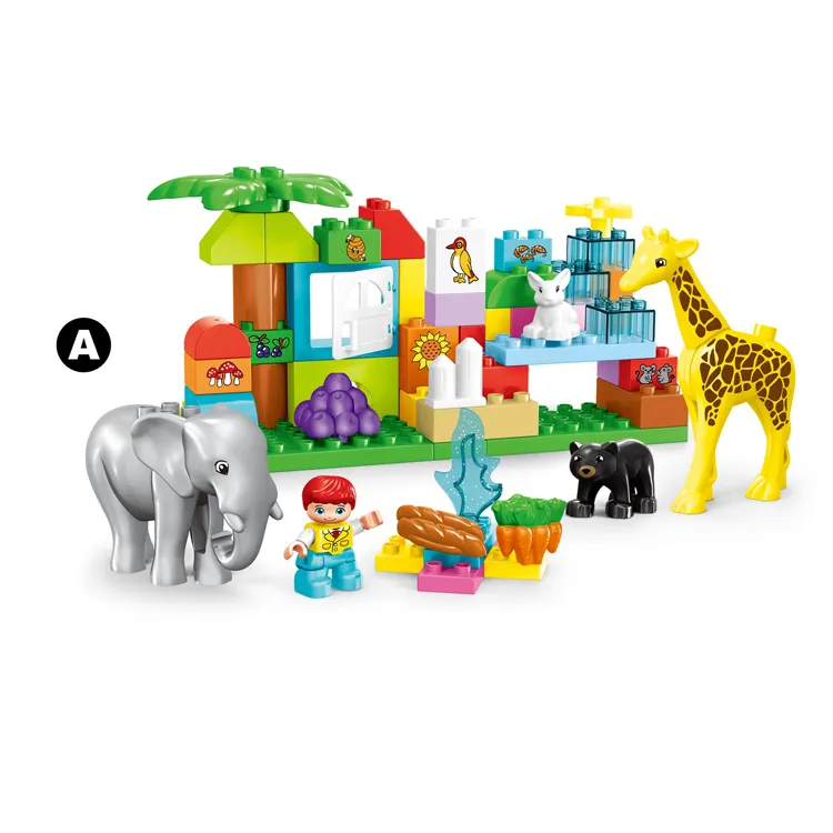 新しいABS安全パズル教育動物モデル巨大な有機動物のおもちゃのブロック