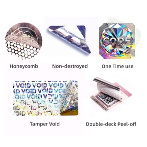 Özel baskı yapıştırıcı PET Void kalıp kesim Sticker güvenlik mühür anti-sahte ambalaj etiketi bir kez kullanım orijinallik telefon QR kodu - Product Image 4