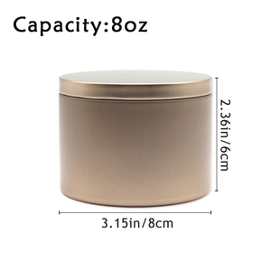 Pot à bougie de luxe en métal vide, personnalisé, en gros, 12 oz, 14 oz, 8 oz, doré, avec couvercle et emballage en boîte - Product Image 2