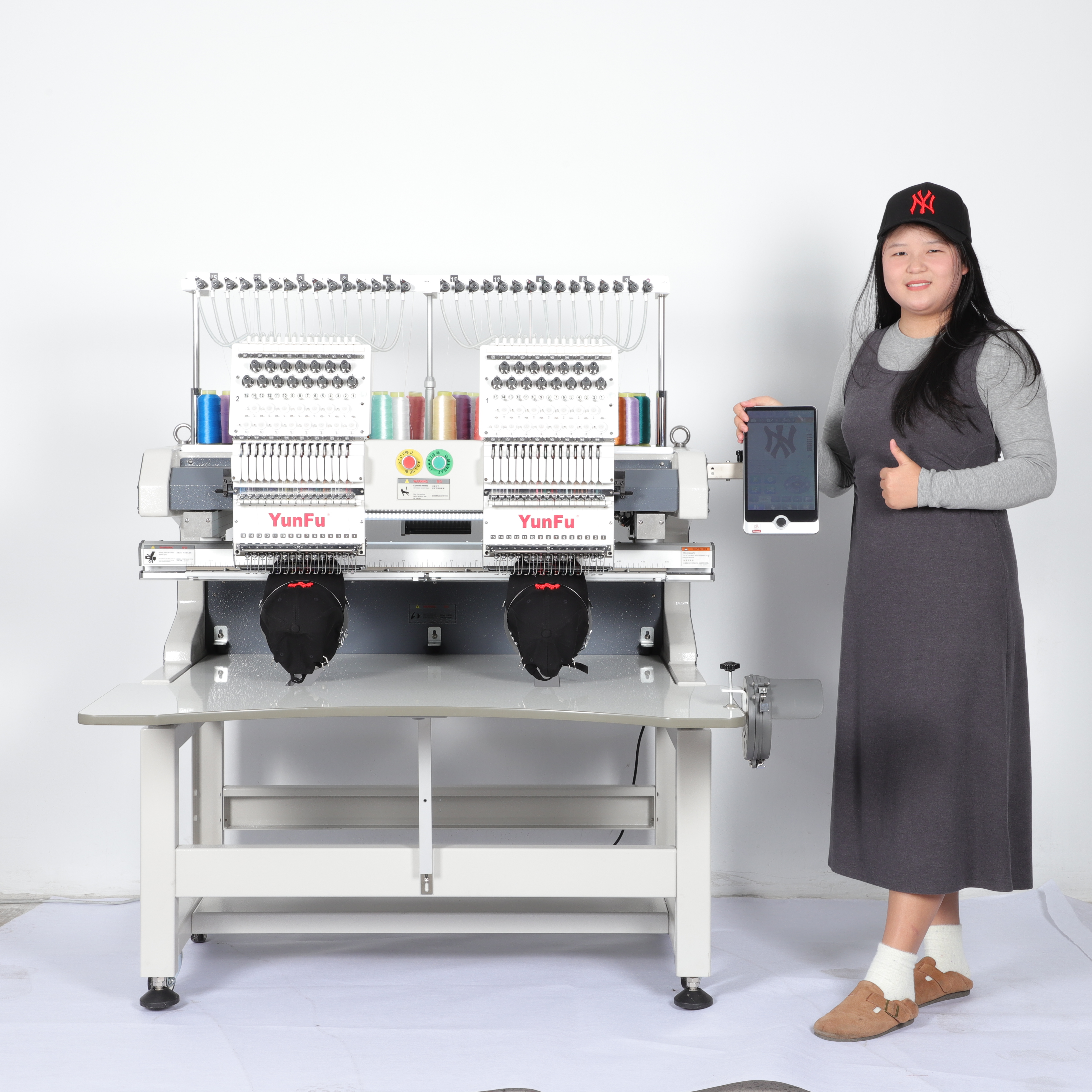 Dahao A15 PRO Computer Embroidery Machines Multifunctional 2-Head 12-Needles for Tshirts Hoodies Wedding Dresses Printing Shops