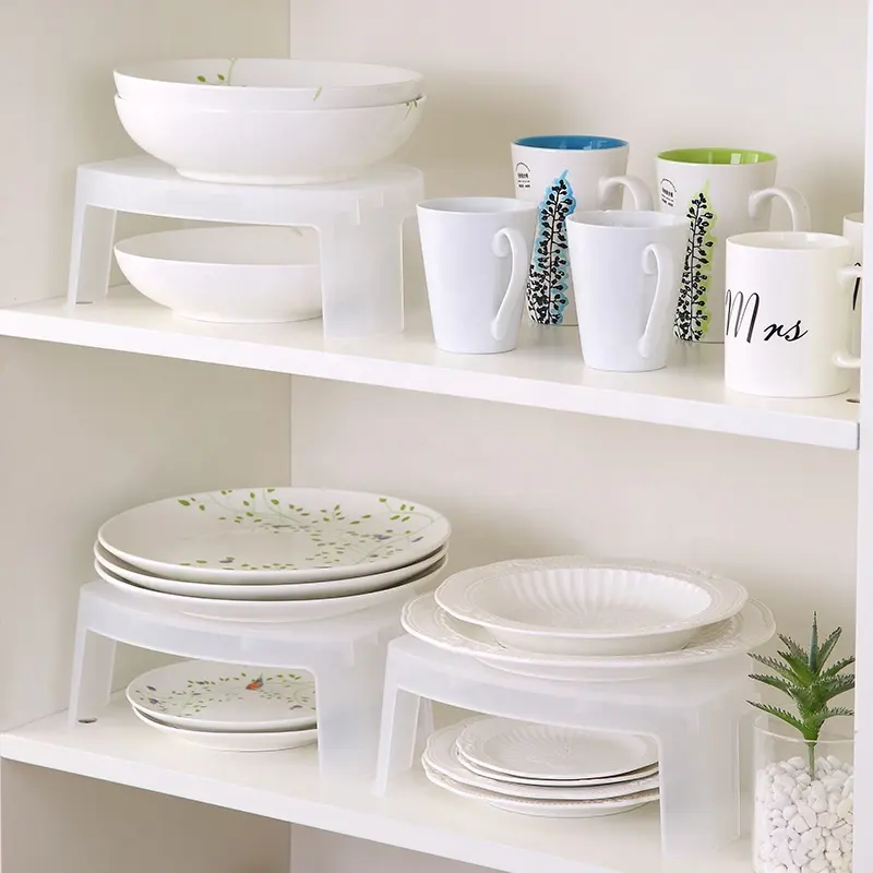 PP ev kolay temiz mutfak aksesuarları yemek tabaklar kase tutucu plastik istiflenebilir dayanıklı mutfak bulaşık depolama kurutma rafı