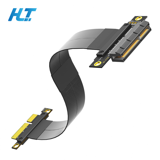 PCI-E 3.0 4X Flexible Male to Female Riser Cable (PCB Material) for Desktop Compatible with PCI-E 1X/4X/8X/16X Devices