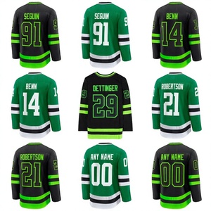 Maglia da Hockey su Ghiaccio da Uomo con Ricamo 3D Antibatterico, Vendita all'Ingrosso # 29 <span class=keywords><strong>Jake</strong></span> Oettinger # 14 Jamie Benn # 21 Jason Robertson - Product Image 2