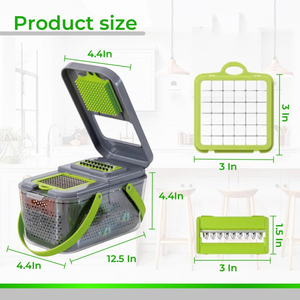 Coupe-légumes Pro 22 en 1 avec poignée Coupe-légumes avec passoire Panier et récipient Coupe-légumes multifonctionnel - Product Image 2