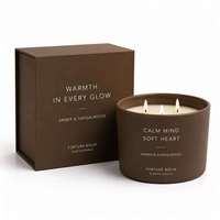 Bougie artisanale en cire de soja de luxe en gros, marque privée, aromathérapie, décoration personnalisée pour Thanksgiving, Diwali et les fêtes à la maison