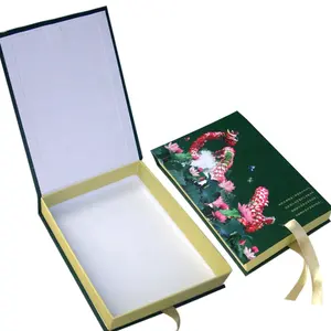 Bufanda de cartón personalizada con forma de libro, calcetines, ropa interior, embalaje de sujetador, caja de regalo con cinta magnética