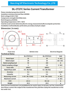 Njxse Máy biến dòng DL-CT27C 5A 10A 30A 50A 80A 90A <span class=keywords><strong>mini</strong></span> chính xác CT AC chì Pin Micro hiện tại biến áp PCB gắn kết - Product Image 3