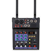 Console de mixage audio miniature 4 canaux BHA G4-M1 avec deux microphones UHF, égaliseur, streaming en direct pour la scène, prix de gros OEM
