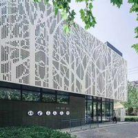 Panneau de mur-rideau en aluminium perforé, revêtement PVDF, bronze, ignifuge, durable, taille personnalisée pour façade extérieure de bâtiment commercial