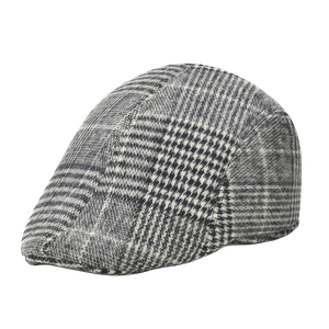 Casquette Gavroche Vintage à Carreaux Personnalisée Unisexe, Casquette Plate Pied-de-Poule Sportive en Dobby, Béret Ivy Automne Hiver, Chapeau Classique pour Usage Quotidien - Product Image 1