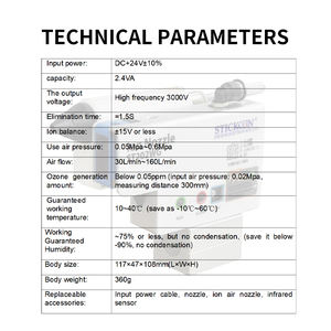 <span class=keywords><strong>Buse</strong></span> à air ionique infrarouge haute fréquence STICKON ST202WG, ABS antistatique, ionisation 3000V, débit <span class=keywords><strong>de</strong></span> décharge 30-160L/min - Product Image 2
