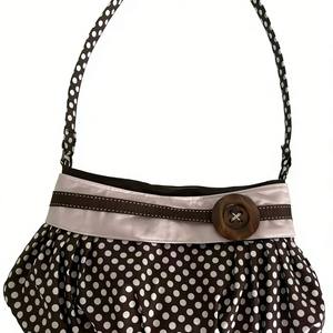 Borsa a Spalla Vintage a Pois da Donna 2026 Nuova con Bottone in Legno, Dettagli Plissettati, Chiusura a Cerniera e Manico Singolo, Portatile - Product Image 5