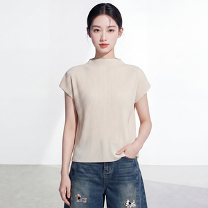 Camiseta Holgada de Cuello Redondo para Mujer, Casual, Ecológica, Acanalada, Ajustada, 100% Poliéster, Personalizable, Transpirable, Venta al Por Mayor - Product Image 2