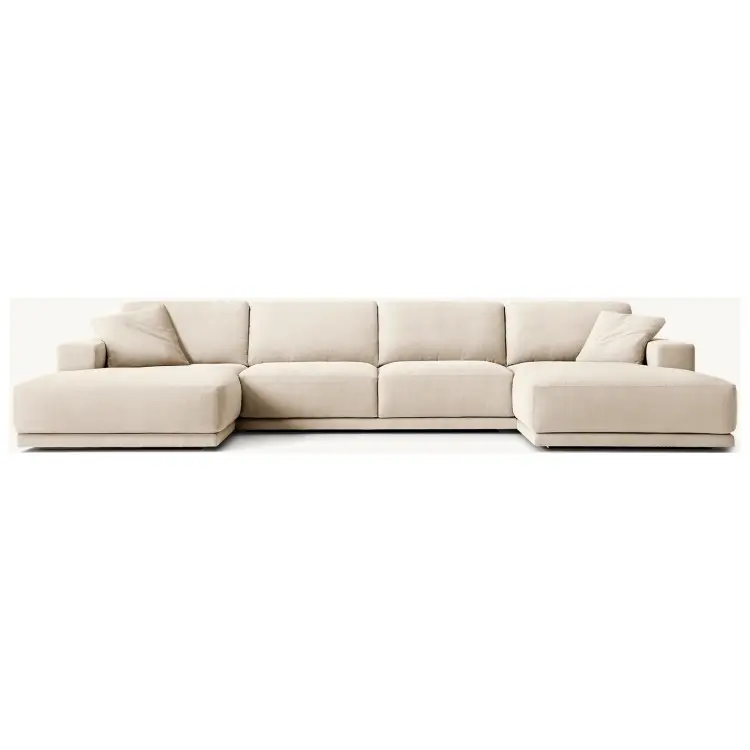 Muebles de sala de estar precio razonable tapicería estilo seccional sofá de tela de lujo