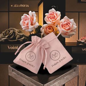 Pochette à bijoux en velours suédé avec cordon de serrage, anti-poussière, pour petits bijoux, vente en gros d'usine - Product Image 2